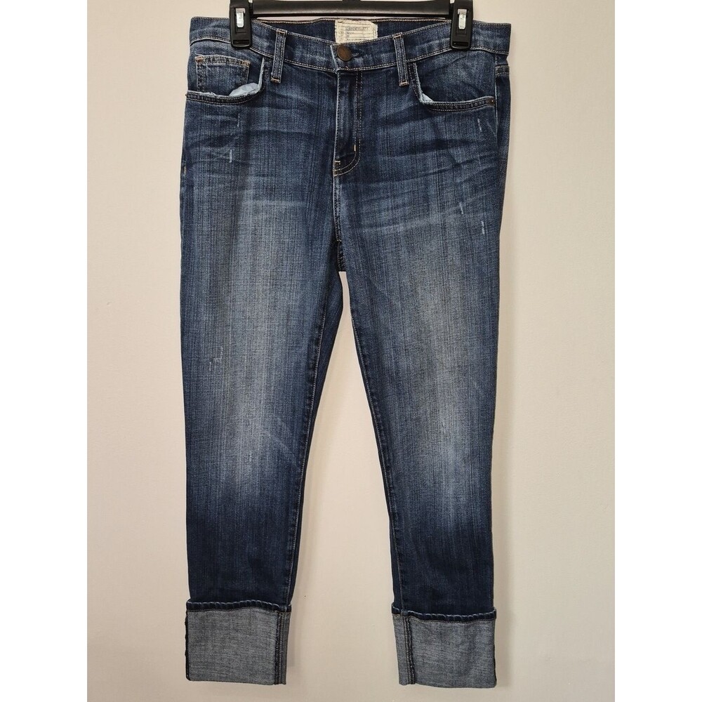 Current Elliott Cuffed Ankle Jeans Womens 30 Envy Stretch Denim Western 5 Pocket